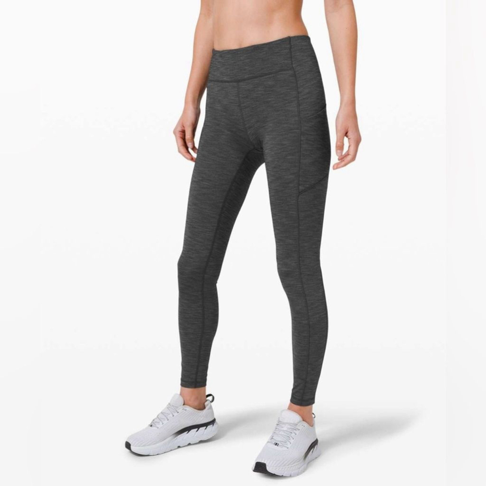 Lululemon Speed Up Tight 28" Heathered Black Grey Side Pockets
